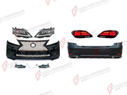CONVERSION BODY KIT for LEXUS RX350 AL10 2009 - 2015 UPGRADE to RX350 AL20 2015 - 2023 FORZA PERFORMANCE custom fit Sport Style

Set includes:
Front Bumper Assembly
Front Grille
Headlights
Tail Lights
Rear Bumper Assembly
Rear Diffuser

Material: Plastic

NOTE: Professional installation is required.