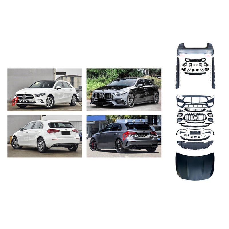 CONVERSION BODY KIT for MERCEDES-BENZ A-CLASS W177 HATCHBACK 2018 - 2022 UPGRADE to A-CLASS AMG W177 A45S 2019 - 2022