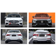 CONVERSION BODY KIT for MERCEDES-BENZ A-CLASS W177 SEDAN SPORT 2018 - 2022 UPGRADE to A-CLASS AMG W177 A45S 2019 - 2022 FORZA PERFORMANCE custom fit A45S AMG Sport Style

Set includes:
Front Lip
Front Bumper Assembly
Front Grille
Rear Diffuser
Exhaust Tips

Material: Plastic

NOTE: Professional installation is required.