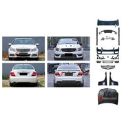 CONVERSION BODY KIT for MERCEDES-BENZ C-CLASS W204 FACELIFT 2011 - 2015 UPGRADE to C-CLASS AMG W204 FACELIFT C63 2011 - 2015 FORZA PERFORMANCE custom fit C63 AMG Style

Set includes:
Front Lip
Front Bumper Assembly
Front Grille
Hood Bonnet
Front Fenders
Side Skirts
Rear Bumper Assembly
Rear Diffuser
Exhaust System

Material: Plastic

NOTE: Professional installation is required.
