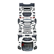 CONVERSION BODY KIT for MERCEDES-BENZ C-CLASS W205 2014 - 2022 UPGRADE to C63 AMG W206 2022+ FORZA PERFORMANCE custom fit C63 AMG Style

Set includes:
Front Lip
Front Bumper Assembly
Front Grille
Headlights
Hood Bonnet
Front Fenders
Trunk Lid
Tail Lights
Rear Bumper Assembly
Rear Diffuser
Exhaust Tips

Material: Plastic

NOTE: Professional installation is required.
