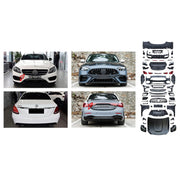 CONVERSION BODY KIT for MERCEDES-BENZ C-CLASS W205 2014 - 2022 UPGRADE to C-CLASS AMG W206 C63S 2024+ FORZA PERFORMANCE custom fit C63S AMG Style

Set includes:
Front Lip
Front Bumper Assembly
Front Grille
Headlights
Hood Bonnet
Front Fenders
Trunk Lid
Tail Lights
Rear Bumper Assembly
Rear Diffuser
Exhaust Tips

Material: Plastic

NOTE: Professional installation is required.