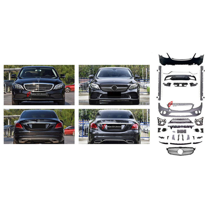 CONVERSION BODY KIT for MERCEDES-BENZ C-CLASS W205 2014 - 2022 UPGRADE to C-CLASS AMG W205 2015 - 2023