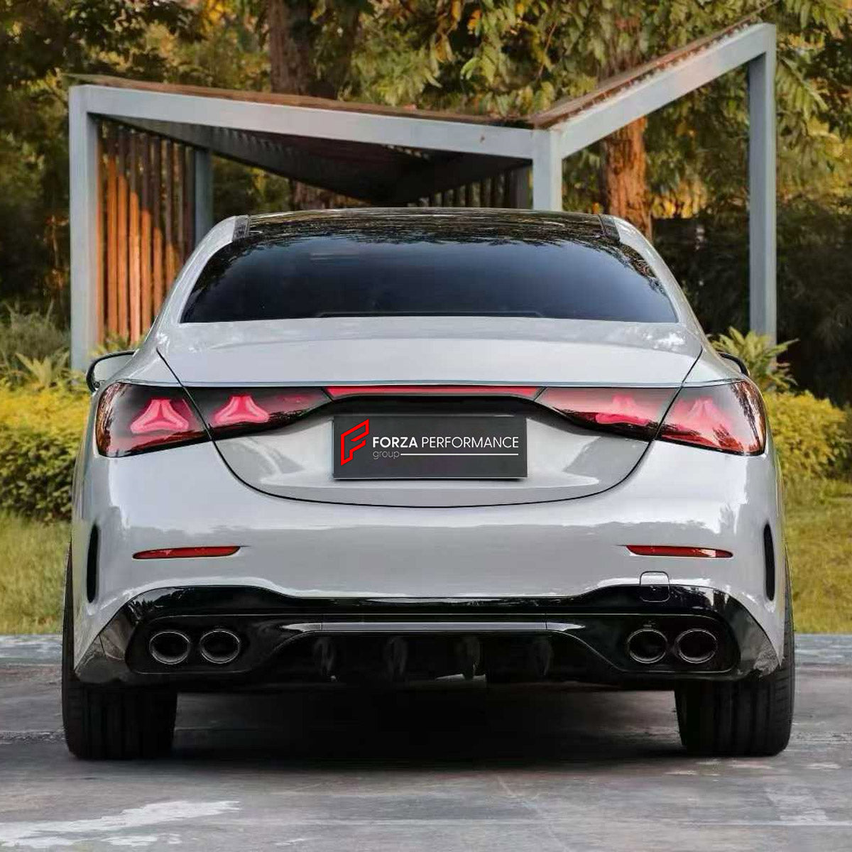 CONVERSION BODY KIT for MERCEDES-BENZ C-CLASS W205 2014 - 2022 UPGRADE to C63 AMG W206 2022+ FORZA PERFORMANCE custom fit C63 AMG Style

Set includes:
Front Lip
Front Bumper Assembly
Front Grille
Headlights
Hood Bonnet
Front Fenders
Trunk Lid
Tail Lights
Rear Bumper Assembly
Rear Diffuser
Exhaust Tips

Material: Plastic

NOTE: Professional installation is required.
