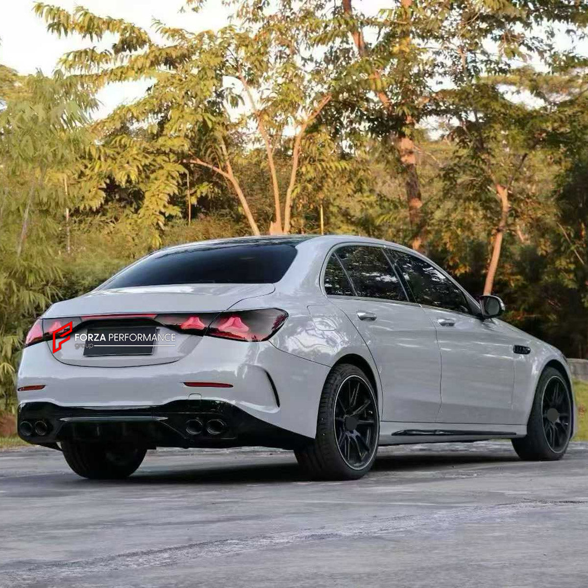 CONVERSION BODY KIT for MERCEDES-BENZ C-CLASS W205 2014 - 2022 UPGRADE to C63 AMG W206 2022+ FORZA PERFORMANCE custom fit C63 AMG Style

Set includes:
Front Lip
Front Bumper Assembly
Front Grille
Headlights
Hood Bonnet
Front Fenders
Trunk Lid
Tail Lights
Rear Bumper Assembly
Rear Diffuser
Exhaust Tips

Material: Plastic

NOTE: Professional installation is required.