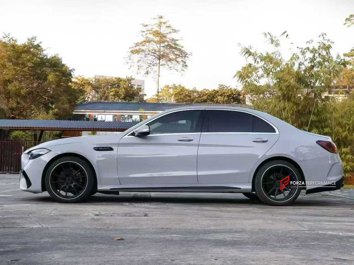 CONVERSION BODY KIT for MERCEDES-BENZ C-CLASS W205 2014 - 2022 UPGRADE to C63 AMG W206 2022+ FORZA PERFORMANCE custom fit C63 AMG Style

Set includes:
Front Lip
Front Bumper Assembly
Front Grille
Headlights
Hood Bonnet
Front Fenders
Trunk Lid
Tail Lights
Rear Bumper Assembly
Rear Diffuser
Exhaust Tips

Material: Plastic

NOTE: Professional installation is required.