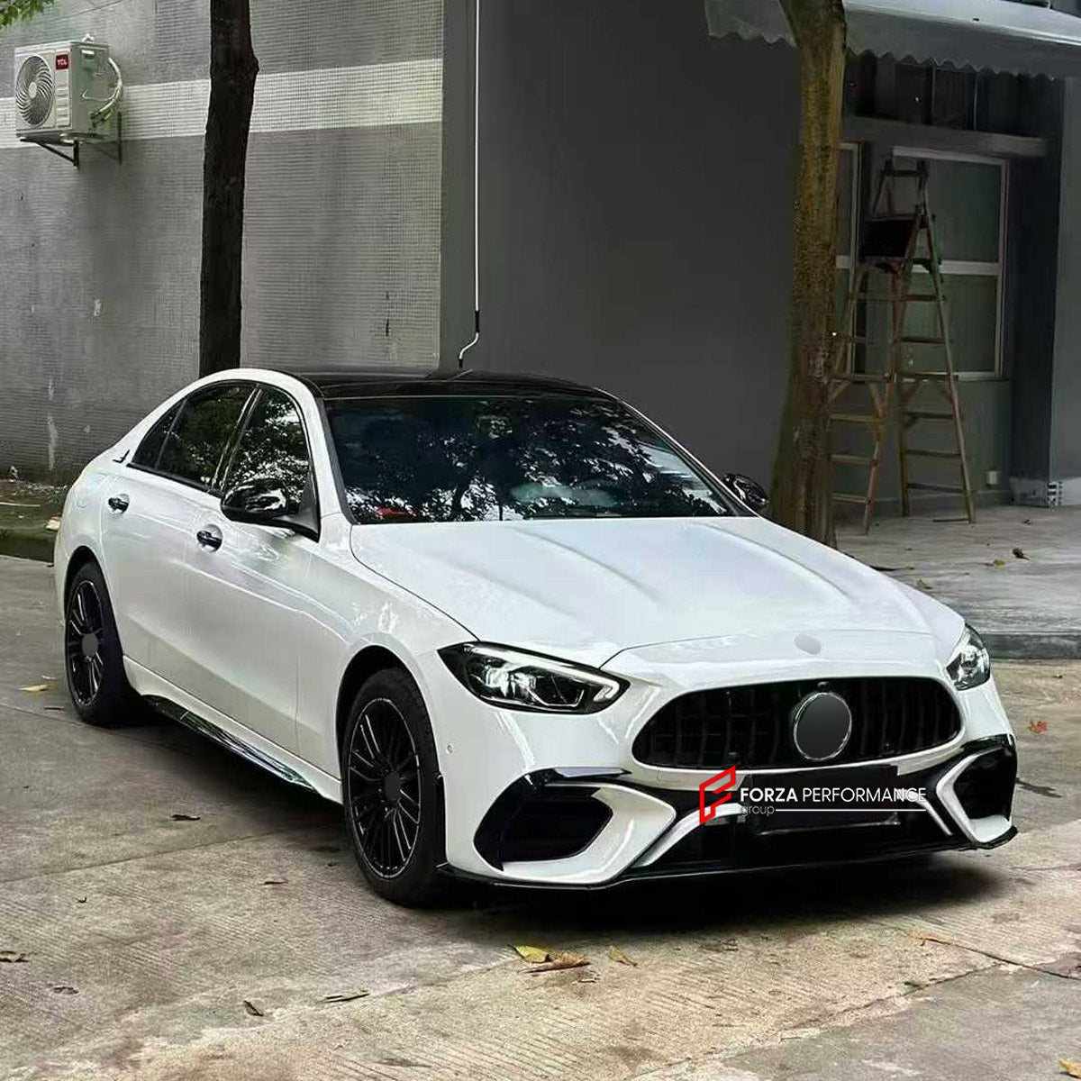 CONVERSION BODY KIT for MERCEDES-BENZ C-CLASS W206 2021+ UPGRADE to C63S AMG W206 2022+ FORZA PERFORMANCE custom fit C63S AMG Style

Set includes:
Front Lip
Front Bumper Assembly
Front Grille
Ducktail Spoiler
Rear Bumper Fins
Rear Diffuser
Exhaust Tips

Material: Plastic

NOTE: Professional installation is required.