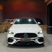 CONVERSION BODY KIT for MERCEDES-BENZ C-CLASS W206 2021+ UPGRADE to C63S AMG W206 2022+ FORZA PERFORMANCE custom fit C63S AMG Style

Set includes:
Front Lip
Front Bumper Assembly
Front Grille
Ducktail Spoiler
Rear Bumper Fins
Rear Diffuser
Exhaust Tips

Material: Plastic

NOTE: Professional installation is required.