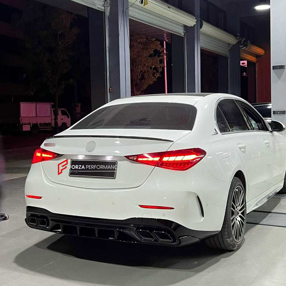 CONVERSION BODY KIT for MERCEDES-BENZ C-CLASS W206 2021+ UPGRADE to C63S AMG W206 2022+ FORZA PERFORMANCE custom fit C63S AMG Style

Set includes:
Front Lip
Front Bumper Assembly
Front Grille
Ducktail Spoiler
Rear Bumper Fins
Rear Diffuser
Exhaust Tips

Material: Plastic

NOTE: Professional installation is required.