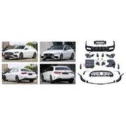 CONVERSION BODY KIT for MERCEDES-BENZ C-CLASS W206 SPORT 2021+ UPGRADE to C-CLASS AMG W206 C43 2022+ FORZA PERFORMANCE custom fit C43 AMG Sport Style

Set includes:
Front Lip
Front Bumper Air Vent Covers
Front Grille
Rear Diffuser
Exhaust Tips

Material: Plastic

NOTE: Professional installation is required.