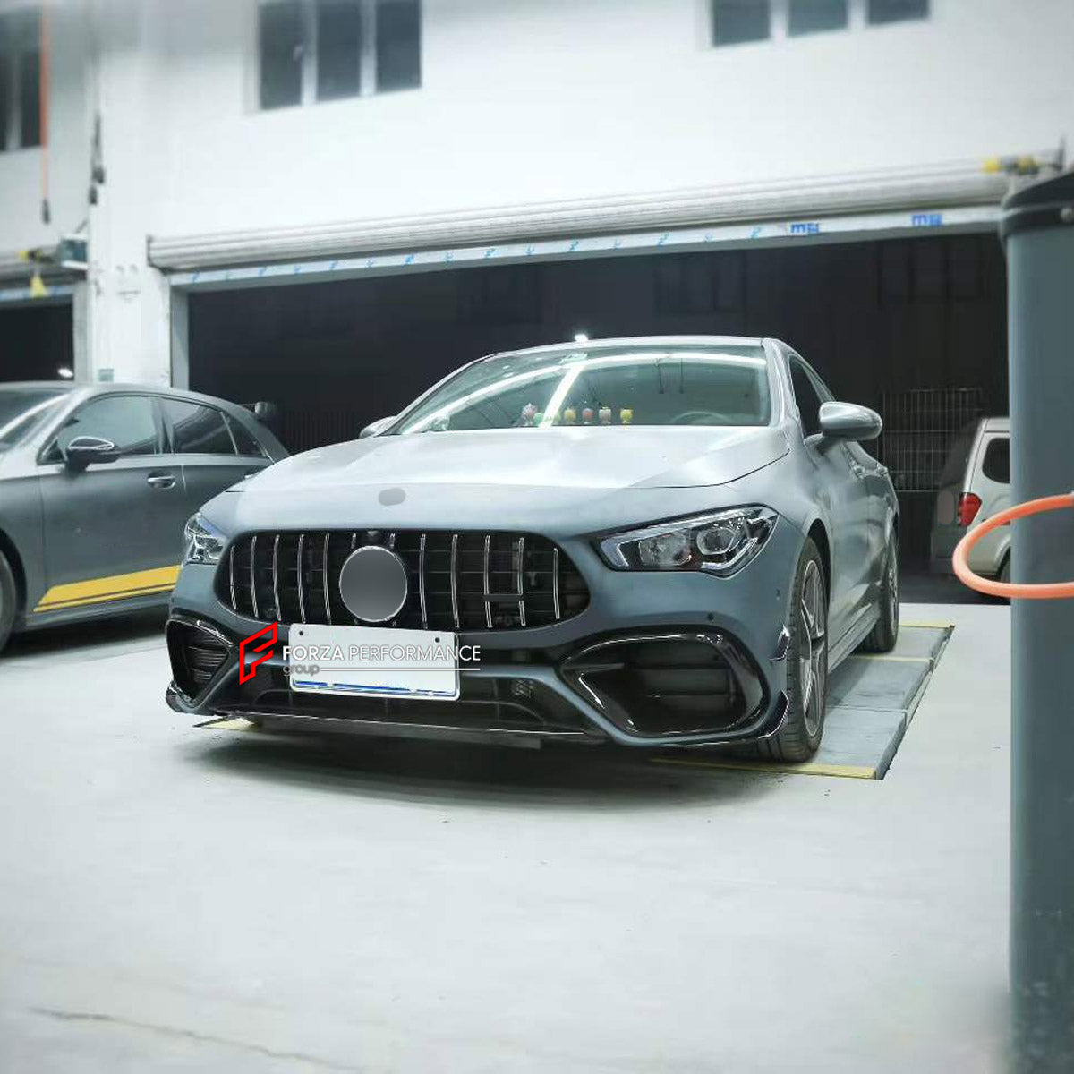CONVERSION BODY KIT for MERCEDES-BENZ CLA-CLASS X118 2019 - 2023 UPGRADE to CLA45 S AMG X118 2019 - 2023 FORZA PERFORMANCE custom fit AN Style

Set includes:
Front Lip
Front Bumper Assembly
Front Grille
Rear Diffuser
Exhaust Tips

Material: Plastic

NOTE: Professional installation is required.