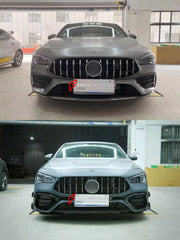 CONVERSION BODY KIT for MERCEDES-BENZ CLA-CLASS X118 2019 - 2023 UPGRADE to CLA45 S AMG X118 2019 - 2023 FORZA PERFORMANCE custom fit AN Style

Set includes:
Front Lip
Front Bumper Assembly
Front Grille
Rear Diffuser
Exhaust Tips

Material: Plastic

NOTE: Professional installation is required.