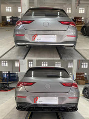 CONVERSION BODY KIT for MERCEDES-BENZ CLA-CLASS X118 2019 - 2023 UPGRADE to CLA45 S AMG X118 2019 - 2023 FORZA PERFORMANCE custom fit AN Style

Set includes:
Front Lip
Front Bumper Assembly
Front Grille
Rear Diffuser
Exhaust Tips

Material: Plastic

NOTE: Professional installation is required.