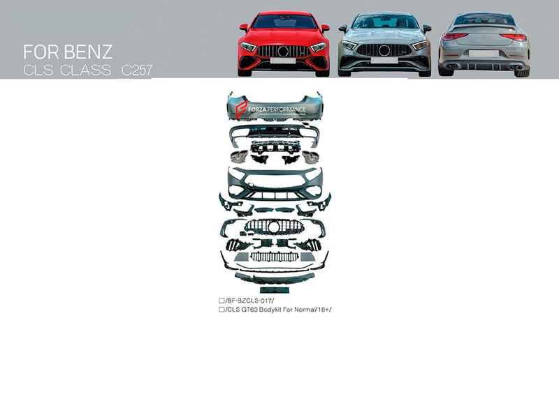 CONVERSION BODY KIT for MERCEDES BENZ CLS CLASS C257 2018 - 2022 UPGRADE to AMG C257 GT63 2018 - 2021
