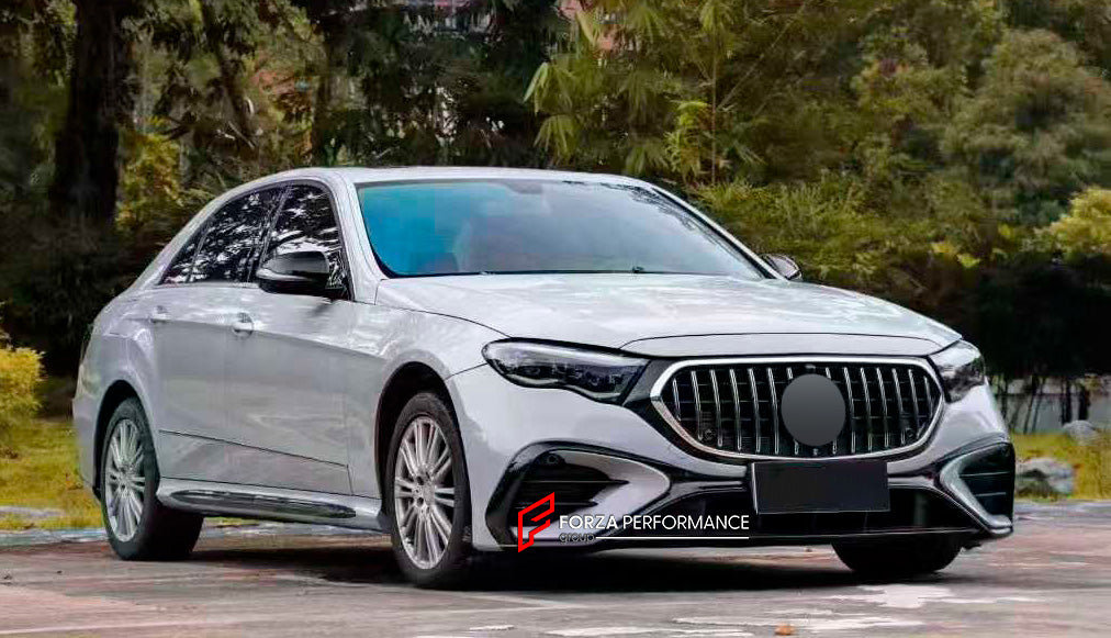 CONVERSION BODY KIT for MERCEDES BENZ E CLASS W212 2010 - 2016 UPGRADE to E53 W214 2024+

Set includes:

Front Bumper Assembly
Front Grille
Headlights
Hood / Bonnet
Front Fenders
Side Mirrors
Side Skirts
Rear Bumper
Tail Lights
Trunk
Rear Diffuser
Exhaust Tips

Material: Plastic, Aluminium

NOTE: Professional installation is required.