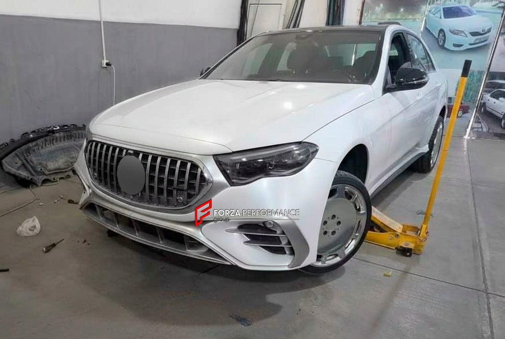 CONVERSION BODY KIT for MERCEDES BENZ E CLASS W212 2010 - 2016 UPGRADE to E53 W214 2024+

Set includes:

Front Bumper Assembly
Front Grille
Headlights
Hood / Bonnet
Front Fenders
Side Mirrors
Side Skirts
Rear Bumper
Tail Lights
Trunk
Rear Diffuser
Exhaust Tips

Material: Plastic, Aluminium

NOTE: Professional installation is required.