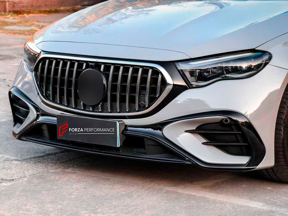 CONVERSION UPGRADE FACELIFT OLD TO NEW BODY KIT for Mercedes Benz E CLASS W213 2017 - 2024 to W214 E53 AMG 2024+
Set includes:

Front Lip
Front Bumper Assembly
Front Grille
Hood Bonnet
Front Fenders
Side Skirts
Trunk Lid
Rear Bumper Assembly
Rear Diffuser
Exhaust Tips
Material: Plastic

NOTE: Professional installation is required.