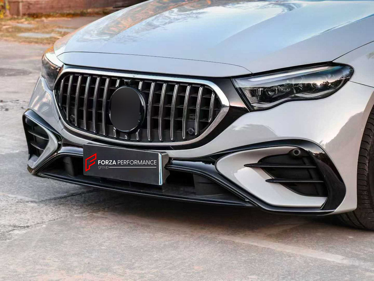 CONVERSION BODY KIT for MERCEDES-BENZ E CLASS W213 2016 - 2020 UPGRADE to W214 E53 2023+

Set includes:
Front Lip
Front Bumper Assembly
Front Grille
Headlights
Fog Lights Covers
License Plate
Hood Bonnet
Front Fenders
Trunk Lid
Tail Lights
Rear Bumper Assembly
Rear Diffuser
Exhaust Tips

Material: Plastic

NOTE: Professional installation is required.