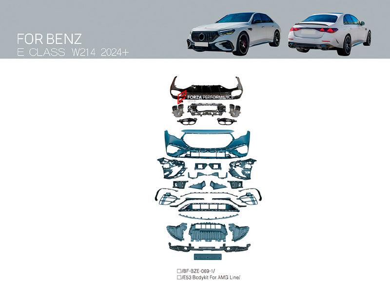 CONVERSION BODY KIT for MERCEDES BENZ E CLASS W214 E350 E450 AMG LINE 2023+ UPGRADE to AMG W214 E53 2024+