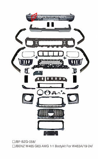 CONVERSION BODY KIT for MERCEDES BENZ G CLASS G350 D G400 D G500 G550 W463 2018 - 2024 UPGRADE to G63 W465 AMG 2024+



&nbsp;Set includes:

Front Bumper

Front Grille
Headlights Covers
Fender Flares

Rear Diffuser


Material: Plastic

Note: Professional installation is required.

Each part can be sent separately. If you need a specific part, please contact us.

Please let us know what product are you interested in exactly.

Contact us for pricing.

Payment ►
Visa

Mastercard

PayPal with a credit card (add
