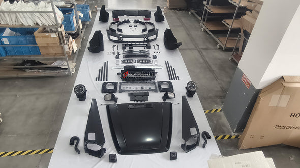CONVERSION BODY KIT for MERCEDES-BENZ G-CLASS G63 W463 1990 - 2018 to W465 2025

Set includes:

Front Bumper
Front Grille
Hood
Headlights
Headlight Covers
Front Fenders
Fender Flares
Side Mirrors
Side Trims
Rear Bumper
Tail Lights

Material: Plastic

NOTE: Professional installation is required.

Contact us for pricing

Payment ►
Visa
Mastercard
PayPal with a credit card (add 4.4% at checkout)
Payoneer
Cryptocurrency
Shipment ►
By express DHL/UPS/TNT/FedEx
To the local international airport
Special line by a