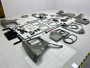 CONVERSION BODY KIT for MERCEDES-BENZ G-CLASS G63 W463 1990 - 2018 to W465 2025

Set includes:

Front Bumper Assembly
Front Grille
Hood
Headlights
Headlight Covers
Front Fenders
Fender Flares
Side Mirrors
Side Trims
Rear Bumper
Tail Lights
Exterior Trims
Front Body Panel
Rear Quarter Panel
Front Doors
Rear Doors

Interior Parts:

Dashboard Assembly
Central Console Assembly
Steering Wheel
Doors Panels
Seats
Wiring

Material: Plastic

NOTE: Professional installation and elctricain are required. Cutting is req