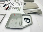 CONVERSION BODY KIT for MERCEDES-BENZ G-CLASS G63 W463 1990 - 2018 to W465 2025

Set includes:

Front Bumper Assembly
Front Grille
Hood
Headlights
Headlight Covers
Front Fenders
Fender Flares
Side Mirrors
Side Trims
Rear Bumper
Tail Lights
Exterior Trims
Front Body Panel
Rear Quarter Panel
Front Doors
Rear Doors

Interior Parts:

Dashboard Assembly
Central Console Assembly
Steering Wheel
Doors Panels
Seats
Wiring

Material: Plastic

NOTE: Professional installation and elctricain are required. Cutting is req