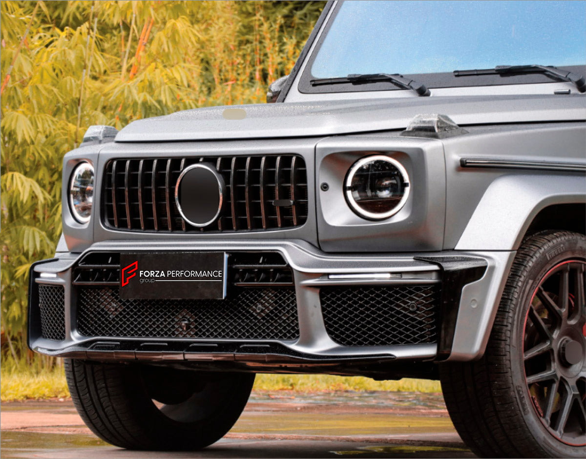 CONVERSION BODY KIT for MERCEDES-BENZ G-CLASS W463 2008 - 2018 UPGRADE to G-CLASS W465 2025+ FORZA PERFORMANCE custom fit BA Style
Set includes:

Front Bumper Assembly
Front Grille
Front Headlights
License Plate
Hood Bonnet
Front Fenders
Rear Fenders
Tail Lights
Rear Bumper Assembly
Rear Diffuser
Material: Plastic

NOTE: Professional installation is required.