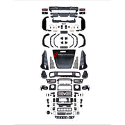 CONVERSION UPGRADE FACELIFT OLD TO NEW BODY KIT for Mercedes-Benz G-Class W463 2008 - 2018 to G-Class W463A W464 G63 2019 - 2024
Set includes:

Front Bumper Assembly
Front Grille
Front Headlights
License Plate
Hood Bonnet
Front Fenders
Rear Fenders
Tail Lights
Rear Bumper Assembly
Rear Diffuser
Material: Plastic

NOTE: Professional installation is required.