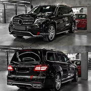 CONVERSION BODY KIT for MERCEDES-BENZ GL X166 2013 - 2016 upgrade to GLS63 AMG X166 2015 - 2019

Set includes:

Front Bumper Assembly
Grille
Headlights
Hood / Bonnet
Fender Flares
Rear Tail Lights
Rear Bumper
Rear Diffuser
Exhaust Tips

NOTE: Professional installation is required