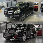 CONVERSION BODY KIT for MERCEDES-BENZ GL X166 2013 - 2016 upgrade to GLS63 AMG X166 2015 - 2019

Set includes:

Front Bumper Assembly
Grille
Headlights
Hood / Bonnet
Fender Flares
Rear Tail Lights
Rear Bumper
Rear Diffuser
Exhaust Tips

NOTE: Professional installation is required