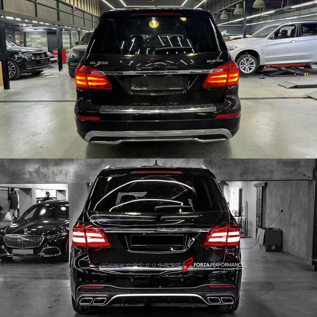 CONVERSION BODY KIT for MERCEDES-BENZ GL X166 2013 - 2016 upgrade to GLS63 AMG X166 2015 - 2019

Set includes:

Front Bumper Assembly
Grille
Headlights
Hood / Bonnet
Fender Flares
Rear Tail Lights
Rear Bumper
Rear Diffuser
Exhaust Tips

NOTE: Professional installation is required