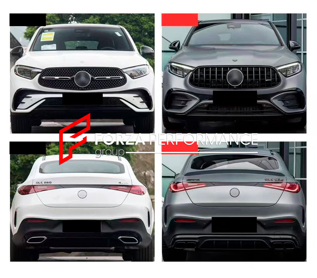 CONVERSION BODY KIT for MERCEDES BENZ GLC COUPE C254 2024+ UPGRADE to AMG C254 GLC63 2024+

Set includes:

Front Bumper Assembly
Front Grille
Rear Spoiler
Rear Bumper Assembly
Rear Diffuser
Exhaust Tips

Material: Plastic

Note: Professional installation is required.

* Each part of this kit can be sent separately. Please contact us if you need a specific part.

Why “Contact Us for Pricing”?

We don’t display fixed prices because our goal is to offer you the most competitive deal possible. Product costs oft