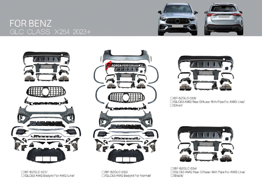 CONVERSION BODY KIT FOR MERCEDES BENZ GLC X254 2023+ UPGRADE TO