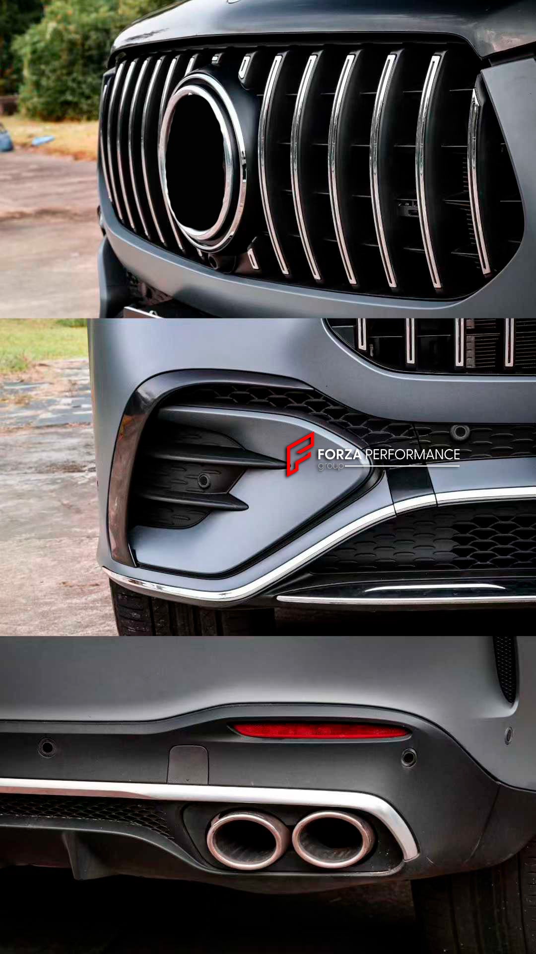 CONVERSION BODY KIT for MERCEDES-BENZ GLE V167 SUV 2019 - 2023 UPGRADE to GLE53 V167 AMG 2023+



Set includes:

Front Bumper Assembly
Front Grille
Headlights
Fender Flares
Rear Tail Lights
Rear Bumper
Rear Diffuser
Exhaust Tips

Material: Plastic

Note: Professional installation is required.