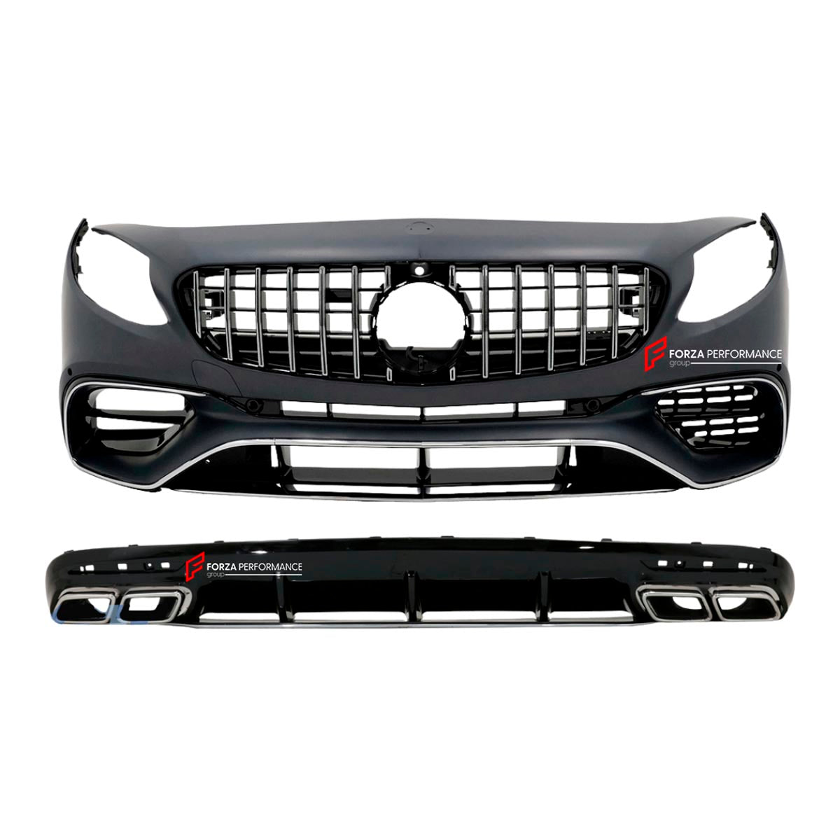 CONVERSION BODY KIT for MERCEDES-BENZ S-CLASS W217 2014 - 2020 to S63 AMG  Set includes:  Front Bumper with Grille Rear Diffuser Tail Lights