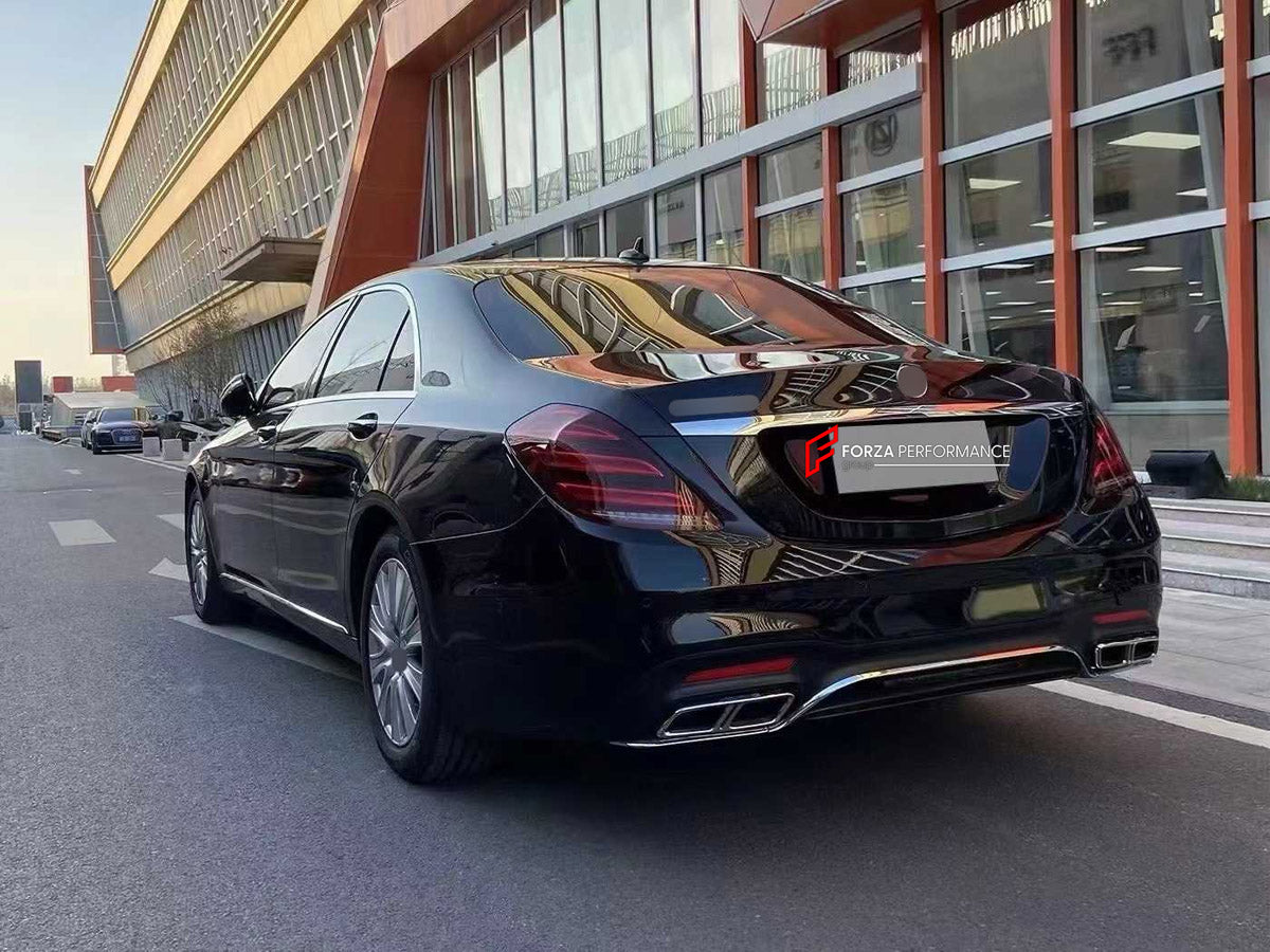 CONVERSION BODY KIT for MERCEDES-BENZ S CLASS W221 2005 - 2013 UPGRADE to W222 S63 S65 2013 - 2020

Set includes:
Front Lip
Front Bumper Assembly
Front Grille
Headlights
Hood Bonnet
Fenders
Side Mirror Covers
Trunk Lid
Tail Lights
Rear Bumper Assembly

Material: Plastic

NOTE: Professional installation is required.