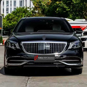 CONVERSION BODY KIT for MERCEDES-BENZ S CLASS W221 2005 - 2013 UPGRADE to W222 MAYBACH 2015 - 2020

Set includes:
Front Lip
Front Bumper Assembly
Front Grille
Headlights
Hood Bonnet
Fenders
Side Mirror Covers
Trunk Lid
Tail Lights
Rear Bumper Assembly

Material: Plastic

NOTE: Professional installation is required.