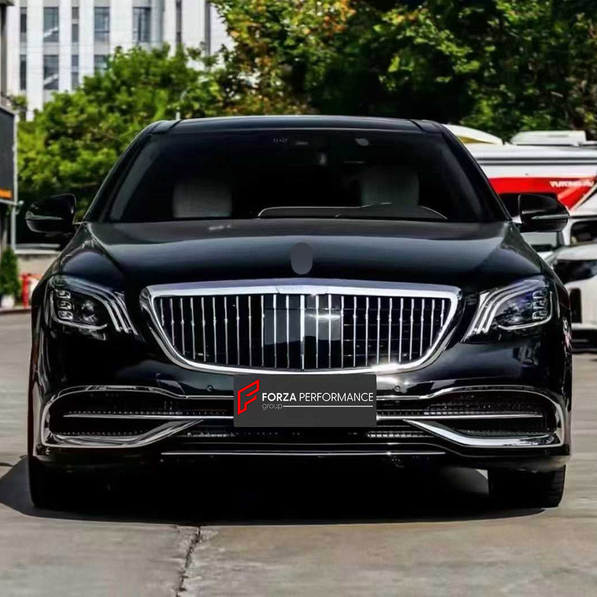 CONVERSION BODY KIT for MERCEDES-BENZ S CLASS W221 2005 - 2013 UPGRADE to W222 MAYBACH 2015 - 2020

Set includes:
Front Lip
Front Bumper Assembly
Front Grille
Headlights
Hood Bonnet
Fenders
Side Mirror Covers
Trunk Lid
Tail Lights
Rear Bumper Assembly

Material: Plastic

NOTE: Professional installation is required.