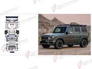 CONVERSION UPGRADE FACELIFT OLD TO NEW BODY KIT for Mercedes-Benz G-Class W464 2019 - 2024 to G-Class W465 G63 2025+
Set includes:

Front Lip
Front Bumper Assembly
Front Grille
License Plate
Front Fender Flares
Rear Fender Flares
Rear Diffuser
Rear Bumper Assembly
Material: Plastic

NOTE: Professional installation is required.