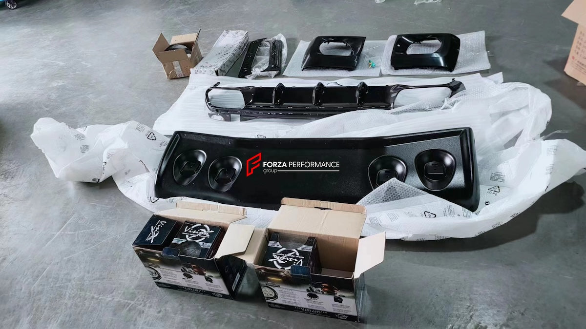 CONVERSION BODY KIT for MERCEDES-BENZ G-CLASS W464 to 4x4  Set includes:  Headlights Covers Front Roof LED DRL Bar Rear Diffuser Side Fender Flares Rear Reinforcement Add-on Spare Tire Cover