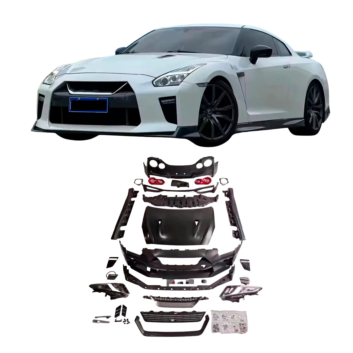 CONVERSION BODY KIT for NISSAN GT-R R35 2007 - 2016 upgrade to GT-R R35 2016+ NISMO

Set includes:

Front Lip
Front Bumper Assembly
Front Grille
Headlights
Hood / Bonnet
Side Skirts
Rear Spoiler
Tail Lights
Rear Bumper
Rear Diffuser

Material: Plastic

NOTE: Professional installation is required

CONTACT US FOR PRICING

Why “Contact Us for Pricing”?

We don’t display fixed prices because our goal is to offer you the most competitive deal possible. Product costs often decrease over time, and by requesting a 