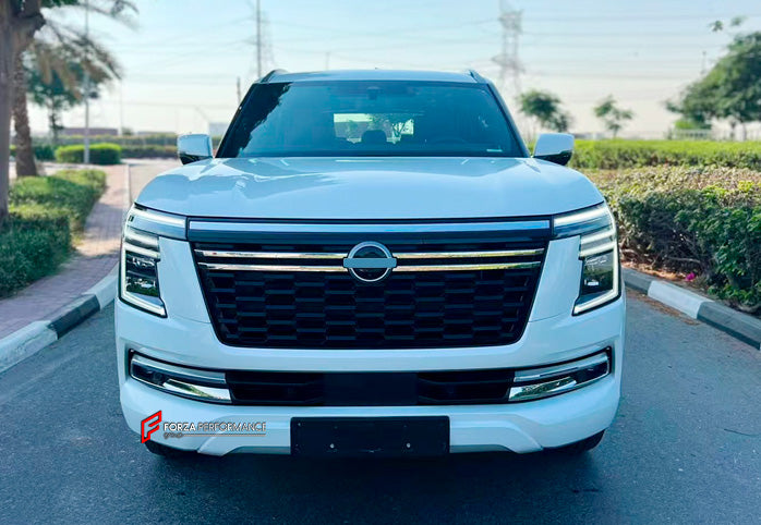 CONVERSION BODY KIT for NISSAN PATROL VII Y63 2025+ BASE XE SE to PLATINUM LOW to HIGH

Set includes:


Front Bumper
Front Grille Mesh
Wheel Arch Liners
Fog Lights
Front Bumper Lower Trims
Number Plate Mount

Material: Plastic

NOTE: Professional installation is required