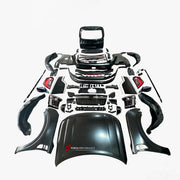 CONVERSION UPGRADE FACELIFT OLD TO NEW BODY KIT for Nissan Patrol Y62 2014 - 2020 to Y63 2024+
Set includes:

Front Lip
Front Bumper Assembly
Front Grille
Hood Bonnet
Front Fenders
Front Fender Vents
Side Mirror Covers
Side Skirts
Rear Fenders
Roof Spoiler
Rear Bumper
Rear Diffuser
Material: Plastic and Aluminum

NOTE: Professional installation is required.