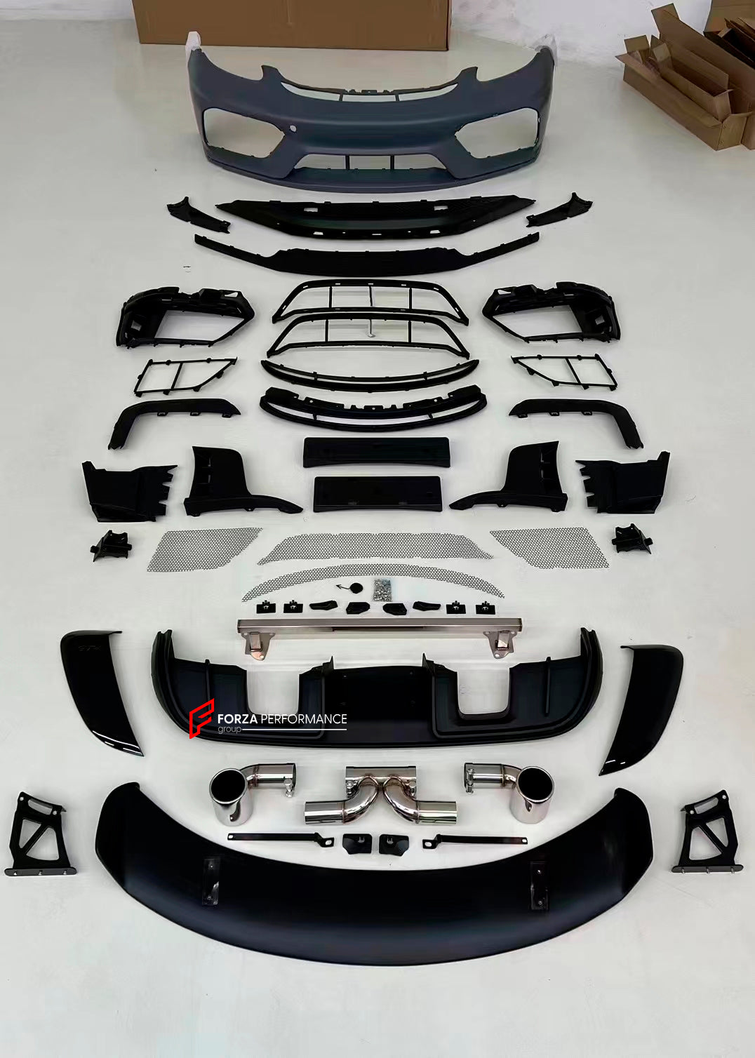 CONVERSION BODY KIT for PORSCHE 718 982 BOXSTER CAYMAN UPGRADE to GT4 RS SPYDER 2016+

Set includes:

Front Bumper Assembly
Rear Spoiler
Rear Diffuser
Exhaust System

Material: Plastic

NOTE: Professional installation is required

CONTACT US FOR PRICING

Payment ►
Visa

Mastercard

PayPal with a credit card (add 4.4% at checkout)
Payoneer
Cryptocurrency
Shipment ►
By express DHL/UPS/TNT/FedEx
To the local international airport
Special line by air
Special line by the sea
To Europe and the UK by train

Please