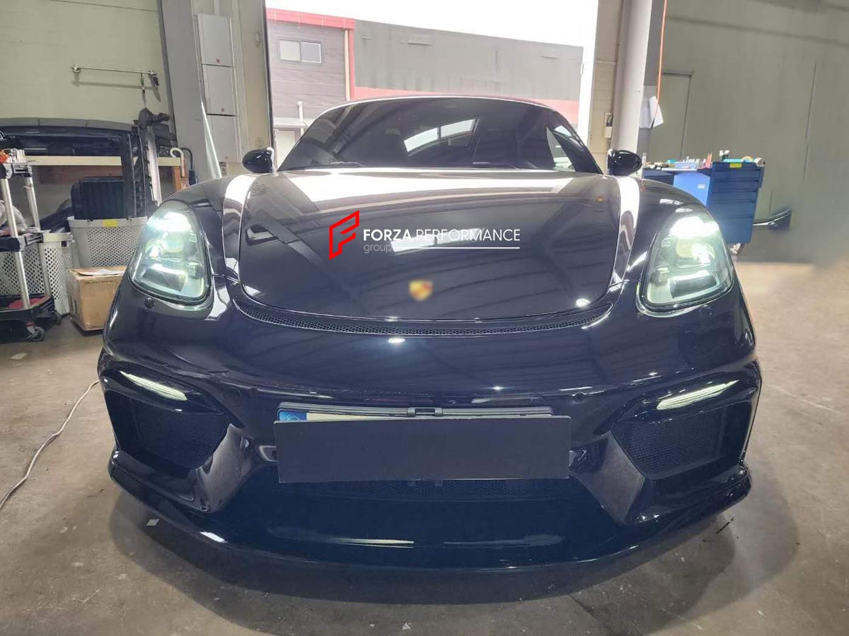 CONVERSION UPGRADE FACELIFT OLD TO NEW BODY KIT for Porsche 718 982 CAYMAN BOXSTER to Cayman GT4
Set includes:

Front Lip
Front Bumper Assembly
Material: Plastic

NOTE: Professional installation is required.