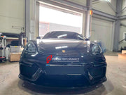 CONVERSION UPGRADE FACELIFT OLD TO NEW BODY KIT for Porsche 718 982 CAYMAN BOXSTER to Cayman GT4
Set includes:

Front Lip
Front Bumper Assembly
Material: Plastic

NOTE: Professional installation is required.