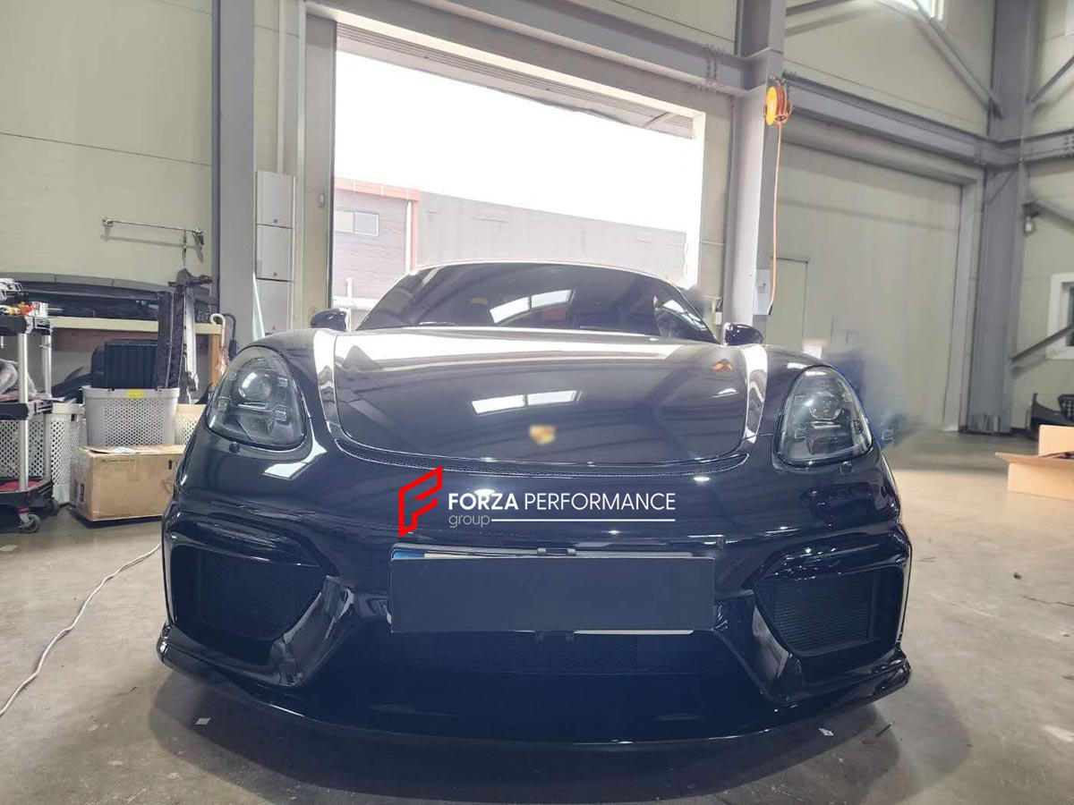 CONVERSION UPGRADE FACELIFT OLD TO NEW BODY KIT for Porsche 718 982 CAYMAN BOXSTER to Cayman GT4
Set includes:

Front Lip
Front Bumper Assembly
Material: Plastic

NOTE: Professional installation is required.