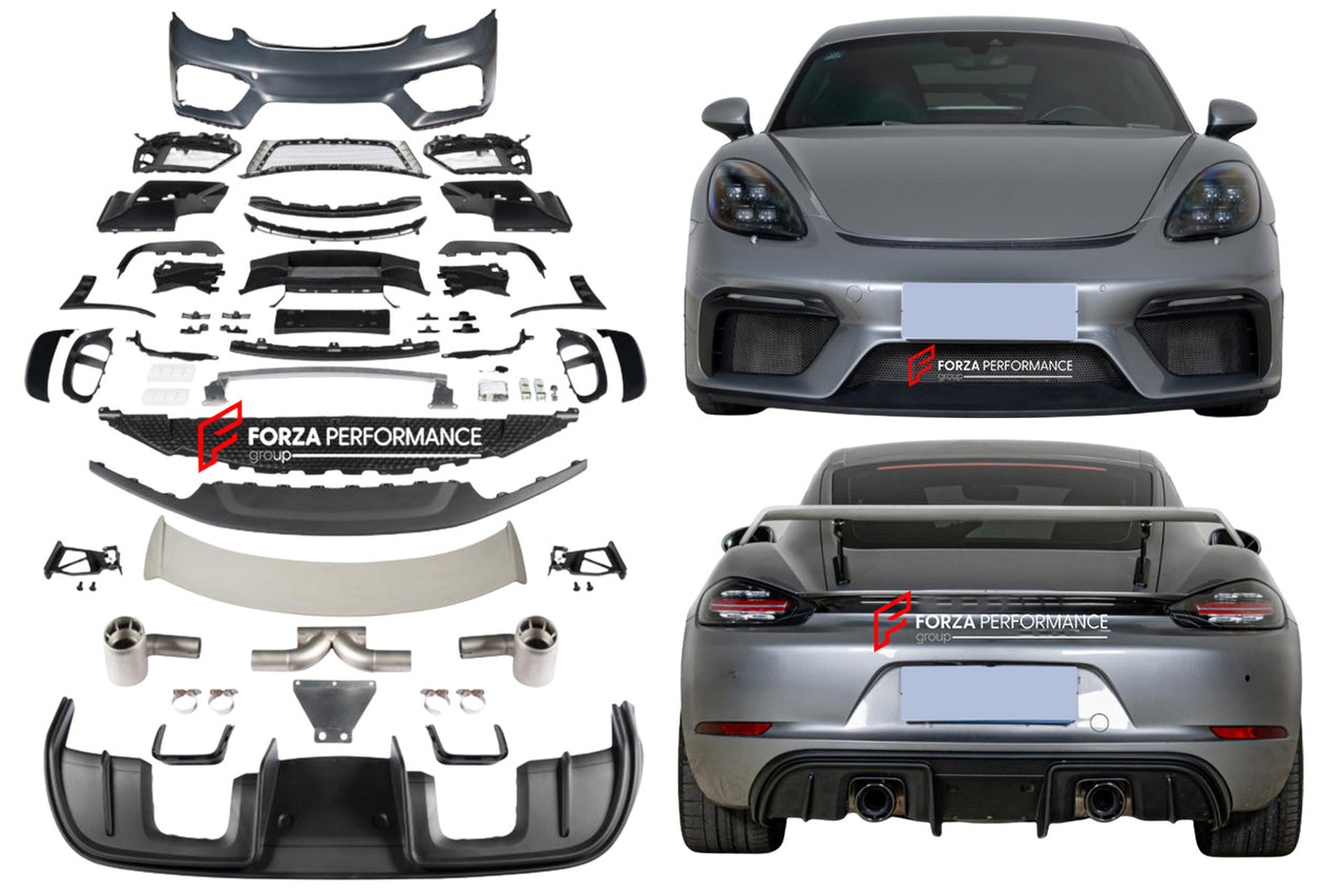 CONVERSION BODY KIT for PORSCHE 718 982 CAYMAN BOXSTER UPGRADE to GT4

Set includes:

Front Lip
Front Bumper Assembly
Rear Spoiler
Rear Diffuser
Exhaust Catback


Material: Carbon Fiber with Plastic

Note: Professional installation is required

CONTACT US FOR PRICING.

Why “Contact Us for Pricing”?

We don’t display fixed prices because our goal is to offer you the most competitive deal possible. Product costs often decrease over time, and by requesting a quote, you’ll receive our most up-to-date price on t