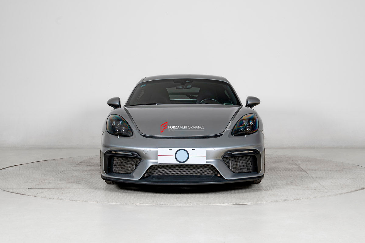 CONVERSION UPGRADE FACELIFT OLD TO NEW BODY KIT for PORSCHE 718 CAYMAN 982 to Cayman GT4
Set includes:

Front Lip
Front Bumper Assembly
Rear Spoiler
Rear Diffuser
Exhaust Catback (Aluminum)
Material: Plastic + Aluminium

NOTE: Professional installation is required.